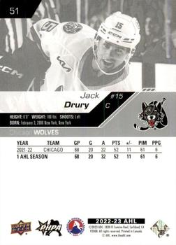2022-23 Upper Deck AHL #51 Jack Drury Back