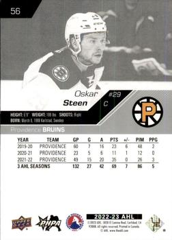 2022-23 Upper Deck AHL #56 Oskar Steen Back