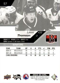 2022-23 Upper Deck AHL #57 Lassi Thomson Back