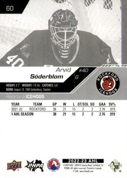 2022-23 Upper Deck AHL #60 Arvid Soderblom Back