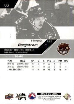 2022-23 Upper Deck AHL #66 Henrik Borgstrom Back