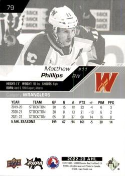 2022-23 Upper Deck AHL #79 Matthew Phillips Back