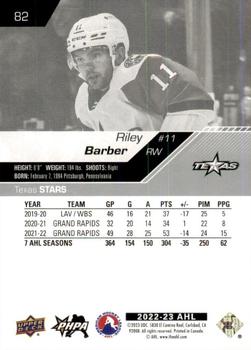 2022-23 Upper Deck AHL #82 Riley Barber Back