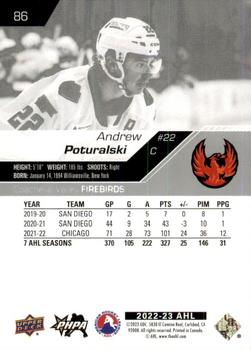 2022-23 Upper Deck AHL #86 Andrew Poturalski Back