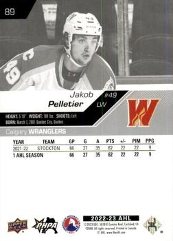 2022-23 Upper Deck AHL #89 Jakob Pelletier Back