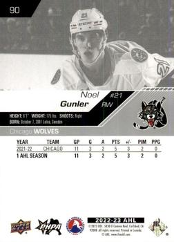 2022-23 Upper Deck AHL #90 Noel Gunler Back