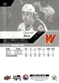 2022-23 Upper Deck AHL #93 Connor Zary Back