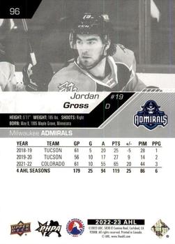 2022-23 Upper Deck AHL #96 Jordan Gross Back