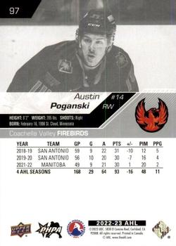 2022-23 Upper Deck AHL #97 Austin Poganski Back
