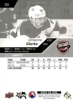 2022-23 Upper Deck AHL #99 Graeme Clarke Back