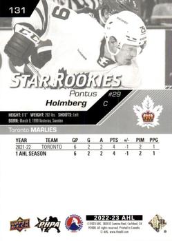 2022-23 Upper Deck AHL #131 Pontus Holmberg Back
