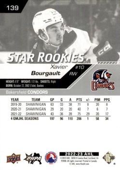 2022-23 Upper Deck AHL #139 Xavier Bourgault Back