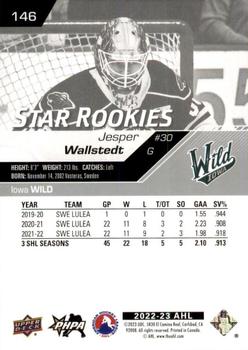 2022-23 Upper Deck AHL #146 Jesper Wallstedt Back