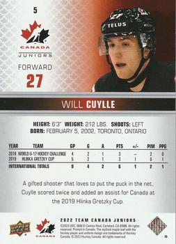 2022-23 Upper Deck Team Canada Juniors #5 Will Cuylle Back