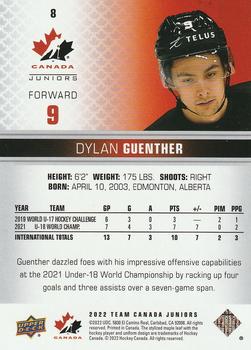 2022-23 Upper Deck Team Canada Juniors #8 Dylan Guenther Back