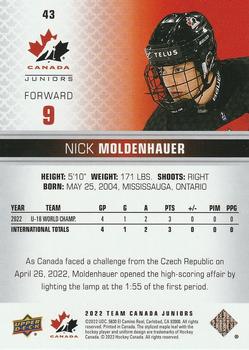 2022-23 Upper Deck Team Canada Juniors #43 Nick Moldenhauer Back