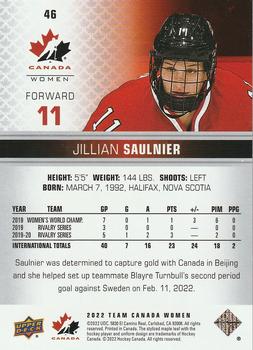2022-23 Upper Deck Team Canada Juniors #46 Jillian Saulnier Back