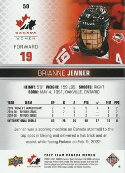2022-23 Upper Deck Team Canada Juniors #50 Brianne Jenner Back