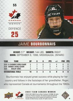 2022-23 Upper Deck Team Canada Juniors #55 Jaime Bourbonnais Back