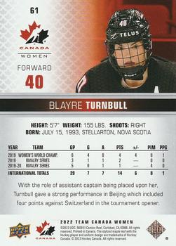 2022-23 Upper Deck Team Canada Juniors #61 Blayre Turnbull Back