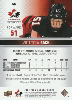 2022-23 Upper Deck Team Canada Juniors #66 Victoria Bach Back