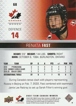 2022-23 Upper Deck Team Canada Juniors #68 Renata Fast Back