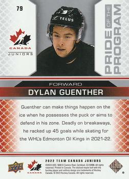 2022-23 Upper Deck Team Canada Juniors #79 Dylan Guenther Back