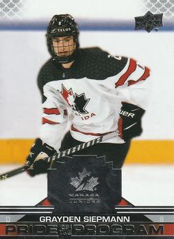 2022-23 Upper Deck Team Canada Juniors #90 Grayden Siepmann Front