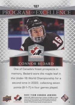 2022-23 Upper Deck Team Canada Juniors #107 Connor Bedard Back