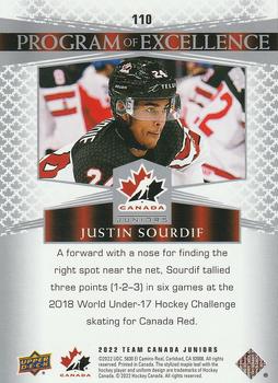 2022-23 Upper Deck Team Canada Juniors #110 Justin Sourdif Back