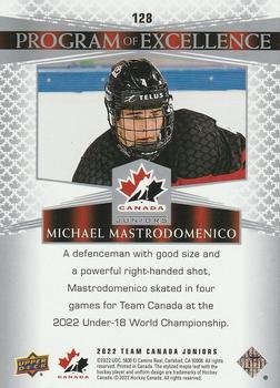2022-23 Upper Deck Team Canada Juniors #128 Michael Mastrodomenico Back