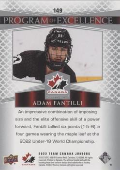 2022-23 Upper Deck Team Canada Juniors #149 Adam Fantilli Back