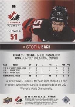 2022-23 Upper Deck Team Canada Juniors - Gold Dots #66 Victoria Bach Back