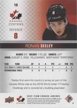 2022-23 Upper Deck Team Canada Juniors - Pillars of Light #19 Ronan Seeley Back