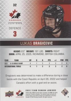 2022-23 Upper Deck Team Canada Juniors - Pillars of Light #32 Lukas Dragicevic Back