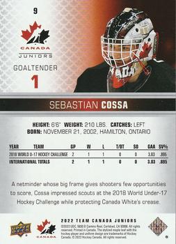 2022-23 Upper Deck Team Canada Juniors - Red #9 Sebastian Cossa Back