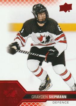 2022-23 Upper Deck Team Canada Juniors - Red #35 Grayden Siepmann Front