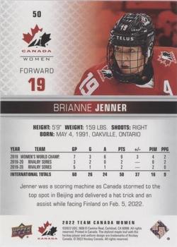 2022-23 Upper Deck Team Canada Juniors - Red #50 Brianne Jenner Back