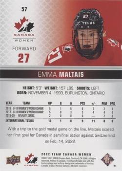 2022-23 Upper Deck Team Canada Juniors - Red #57 Emma Maltais Back