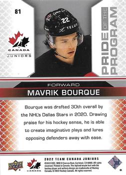 2022-23 Upper Deck Team Canada Juniors - Red #81 Mavrik Bourque Back