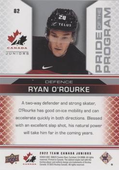 2022-23 Upper Deck Team Canada Juniors - Red #82 Ryan O'Rourke Back