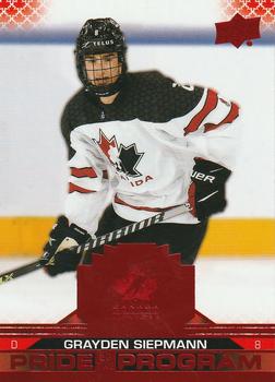 2022-23 Upper Deck Team Canada Juniors - Red #90 Grayden Siepmann Front