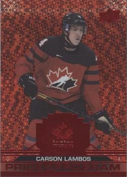 2022-23 Upper Deck Team Canada Juniors - Red Champagne #72 Carson Lambos Front