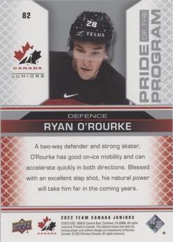 2022-23 Upper Deck Team Canada Juniors - Red Champagne #82 Ryan O'Rourke Back