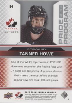 2022-23 Upper Deck Team Canada Juniors - Red Champagne #84 Tanner Howe Back