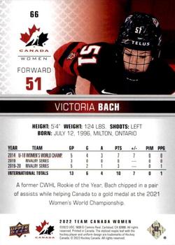 2022-23 Upper Deck Team Canada Juniors - Rose Gold #66 Victoria Bach Back