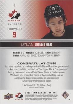 2022-23 Upper Deck Team Canada Juniors - Jersey #8 Dylan Guenther Back