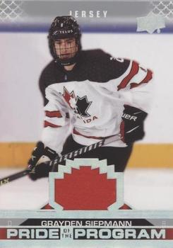 2022-23 Upper Deck Team Canada Juniors - Jersey #90 Grayden Siepmann Front