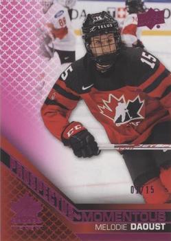 2022-23 Upper Deck Team Canada Juniors - Prospectus Momentous Electric Pink #PM-48 Melodie Daoust Front