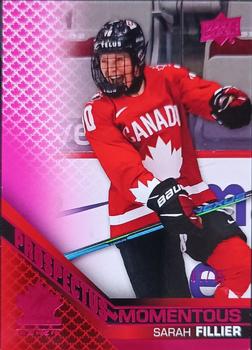 2022-23 Upper Deck Team Canada Juniors - Prospectus Momentous Electric Pink #PM-49 Sarah Fillier Front